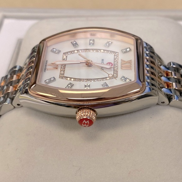 Michele ~ RELEVE MOP Diamond Dial Rose Gold/Two-Tone Stainless-Steel Watch - Picture 5 of 16